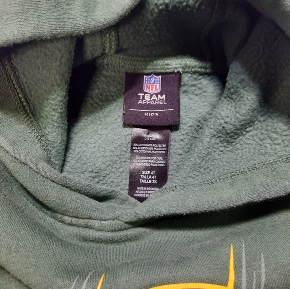 NFL | Greenbay Packers Green & Yellow Hoodie Size 4t - Picture 5 of 6